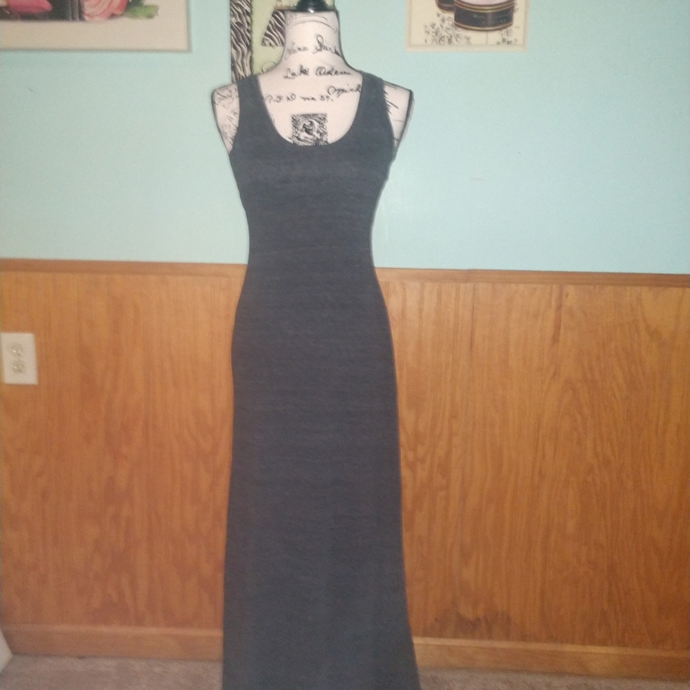 Euc Long Gray Maxi Dress Sm